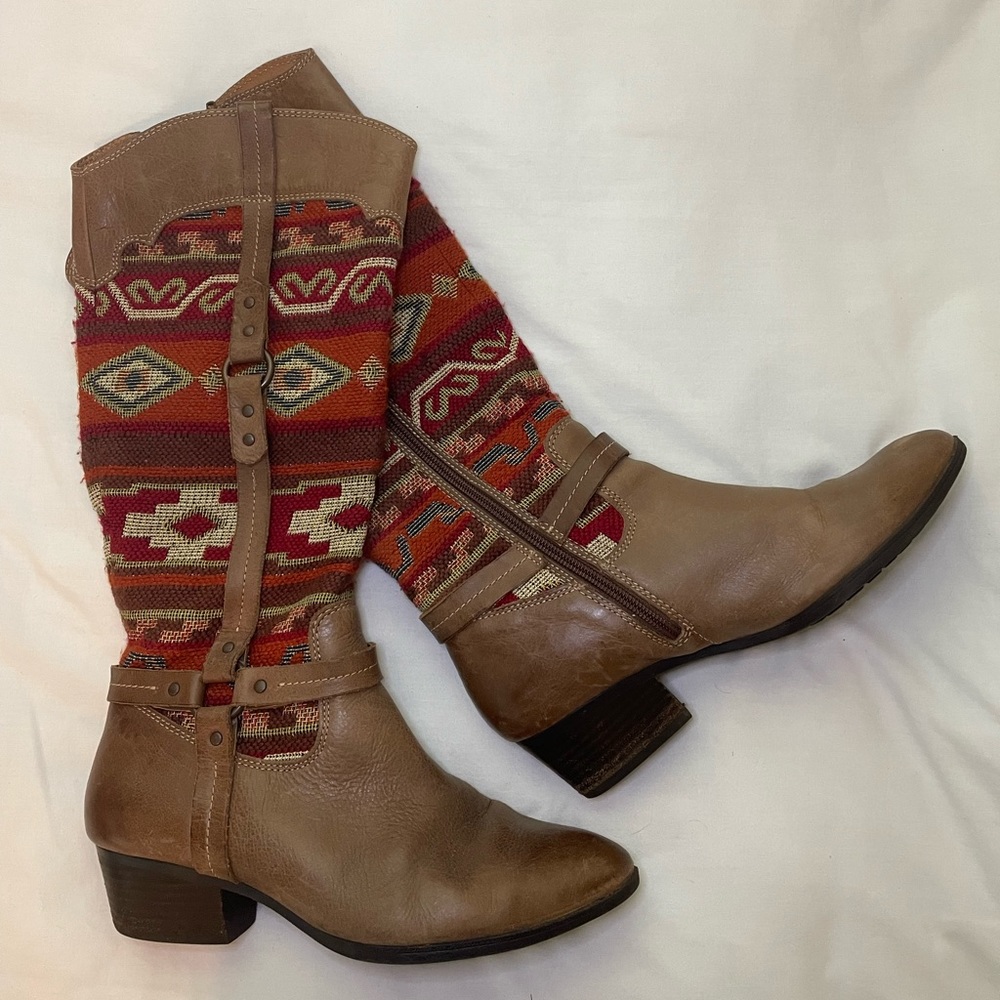 Sofft heel knee high leather boots